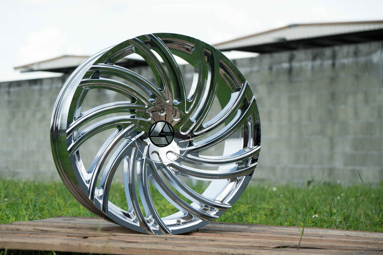 22" Azara AZA-514 Nano Chrome 22x8.5 Wheel 5x112 5x4.5 38mm Rim