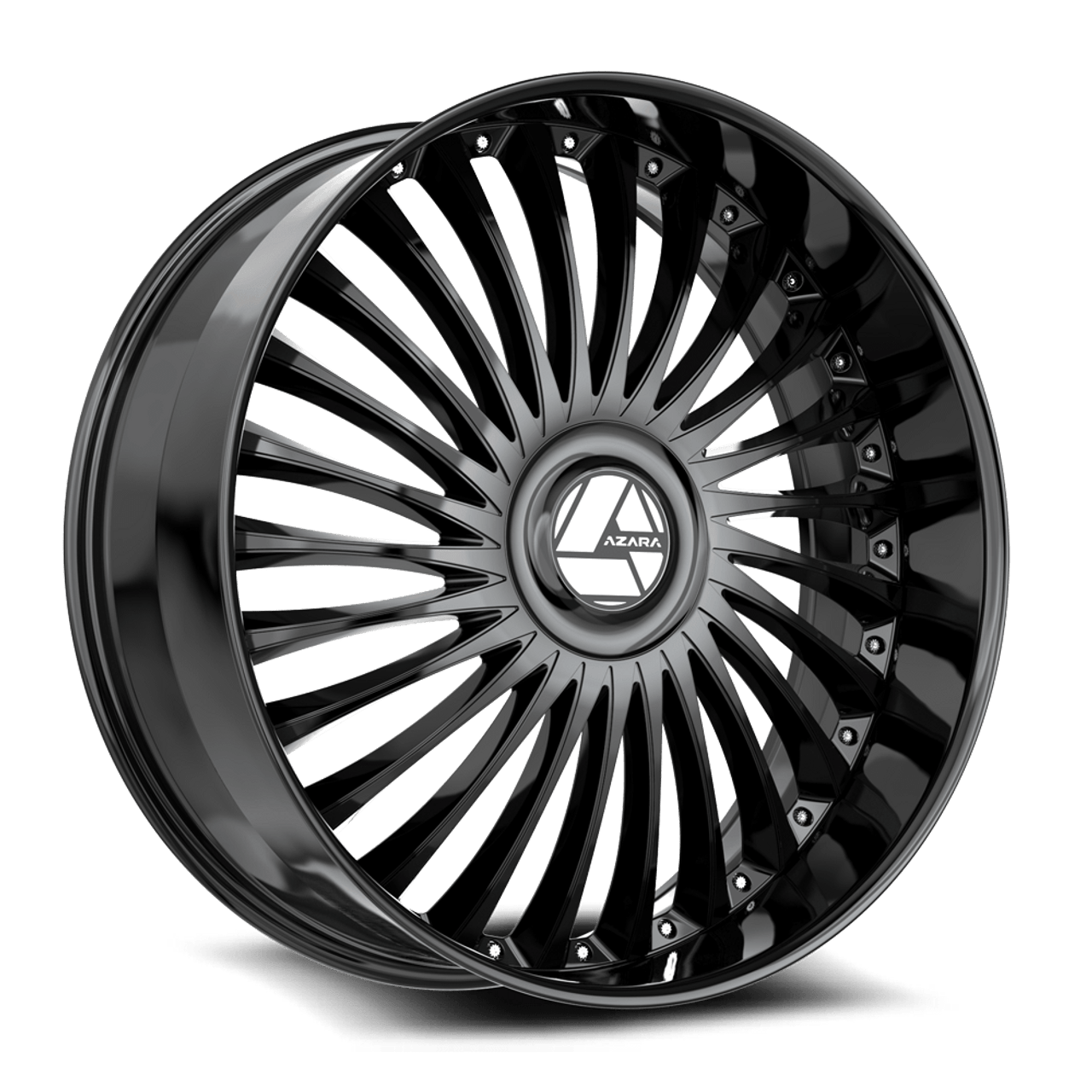 20" Azara AZX-103 Gloss Black 20x8.5 Wheel 5x4.5 5x120 35mm Rim