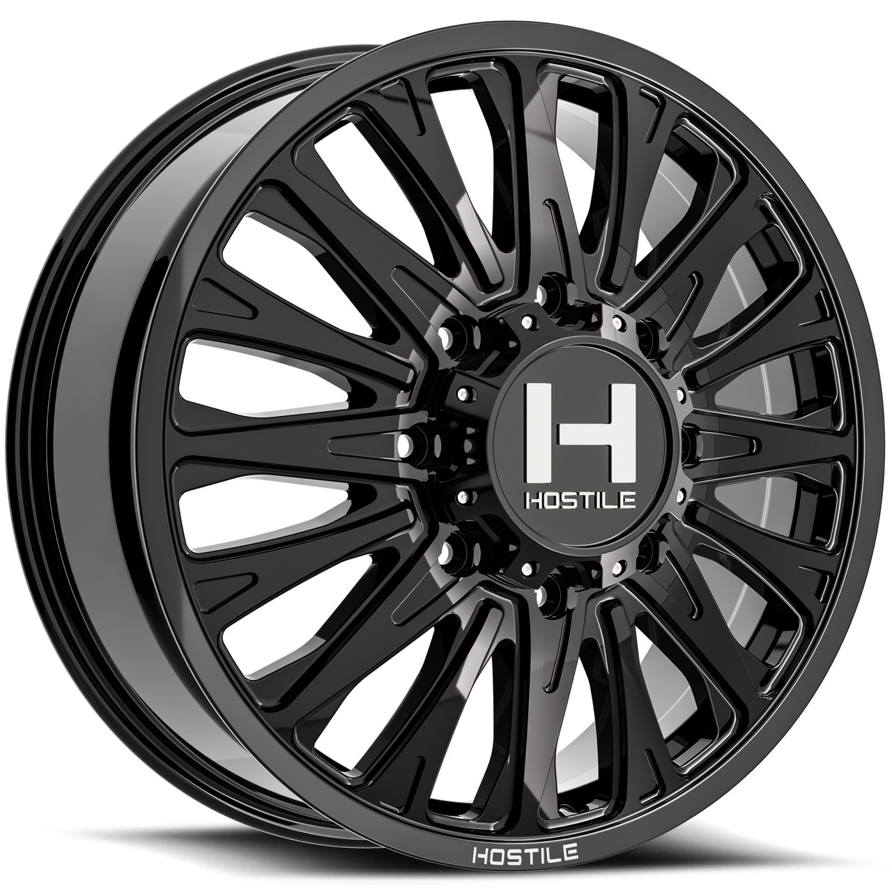22" Hostile H404 Ghost Asphalt 22x8.25 Wheel 8x210 123mm Front Dually Truck Rim