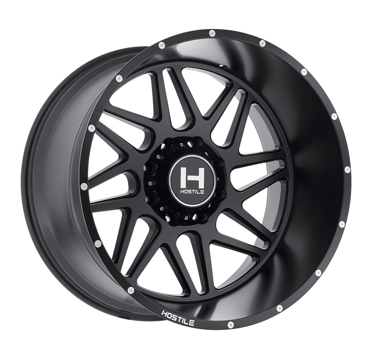 Set 4 22" Hostile H108 Sprocket Asphalt 22x12 Wheels 8x170 -44mm Lifted Rims