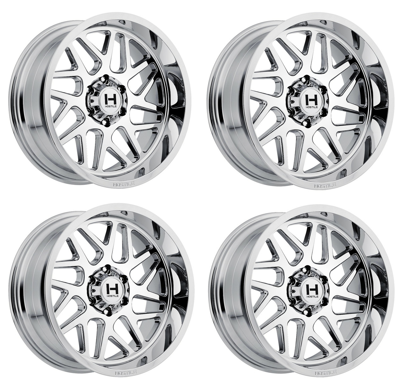 Set 4 20" Hostile H108 Sprocket Armor Plated 20x9 Wheels 6x5.5 0mm Truck Rims