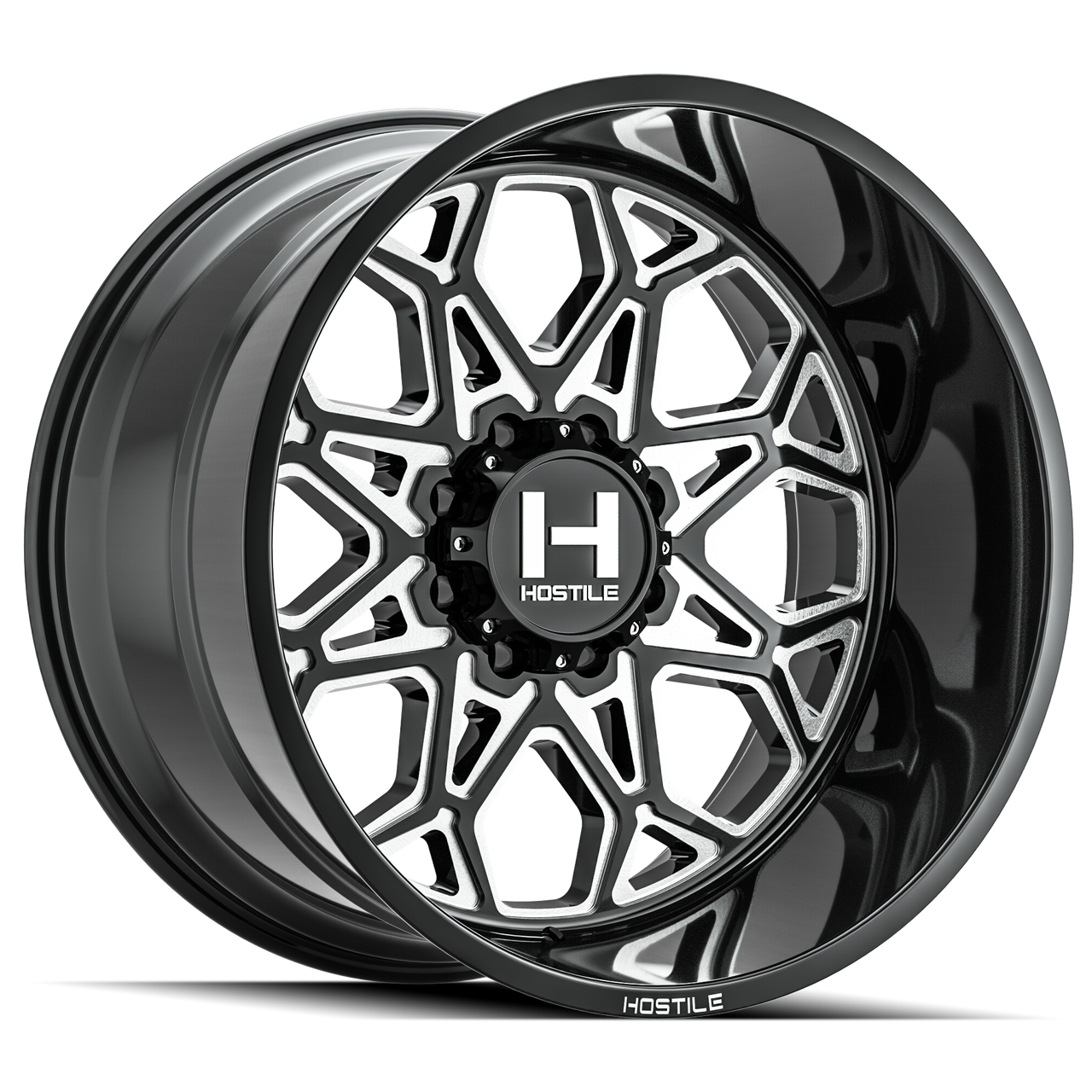22" Hostile H132 Anvil Blade Cut 22x12 Wheel 8x6.5 -44mm For Chevy GMC Ram Ford