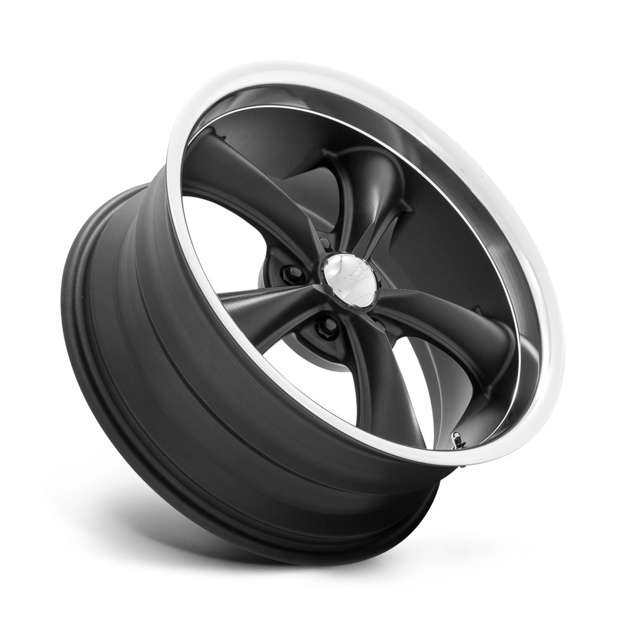 American Racing Vintage VN338 Boss TT 18x8 5x4.5 Textured Black Diamond Rim 2mm