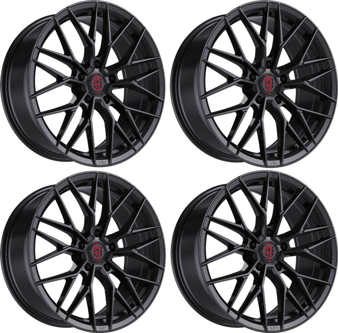 Set 4 16" TIS Motorsports 505B Gloss Black 16x7.5 Wheels 5x100 35mm Rims