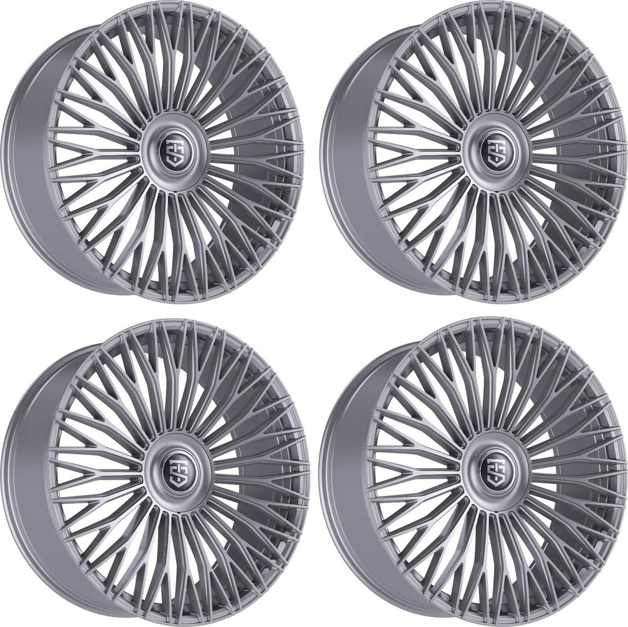 Set 4 22" TIS Motorsports 507S 22x10 5x115 5x120 18mm Wheels Gloss Silver Rims