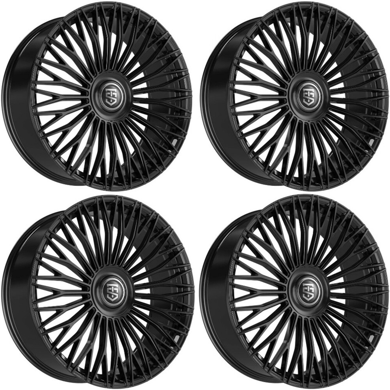 Set 4 22" TIS Motorsports 507B Gloss Black 22x9 Wheels 5x4.5 5x120 40mm Rims