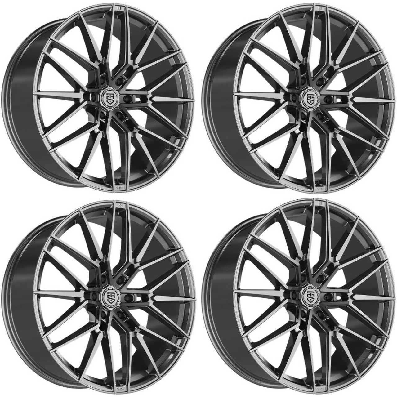 Set 4 24" TIS Motorsports 506GM Gunmetal 24x10 Wheels 6x5.5 24mm Truck Suv Rims