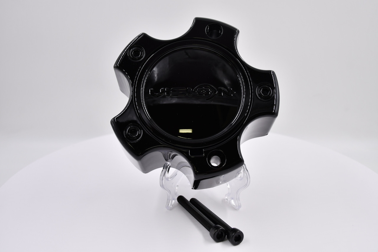 Vision 375 Warrior C375GB-5CDOC Black Wheel Center Cap Tall Fits 5x5.5 5x150
