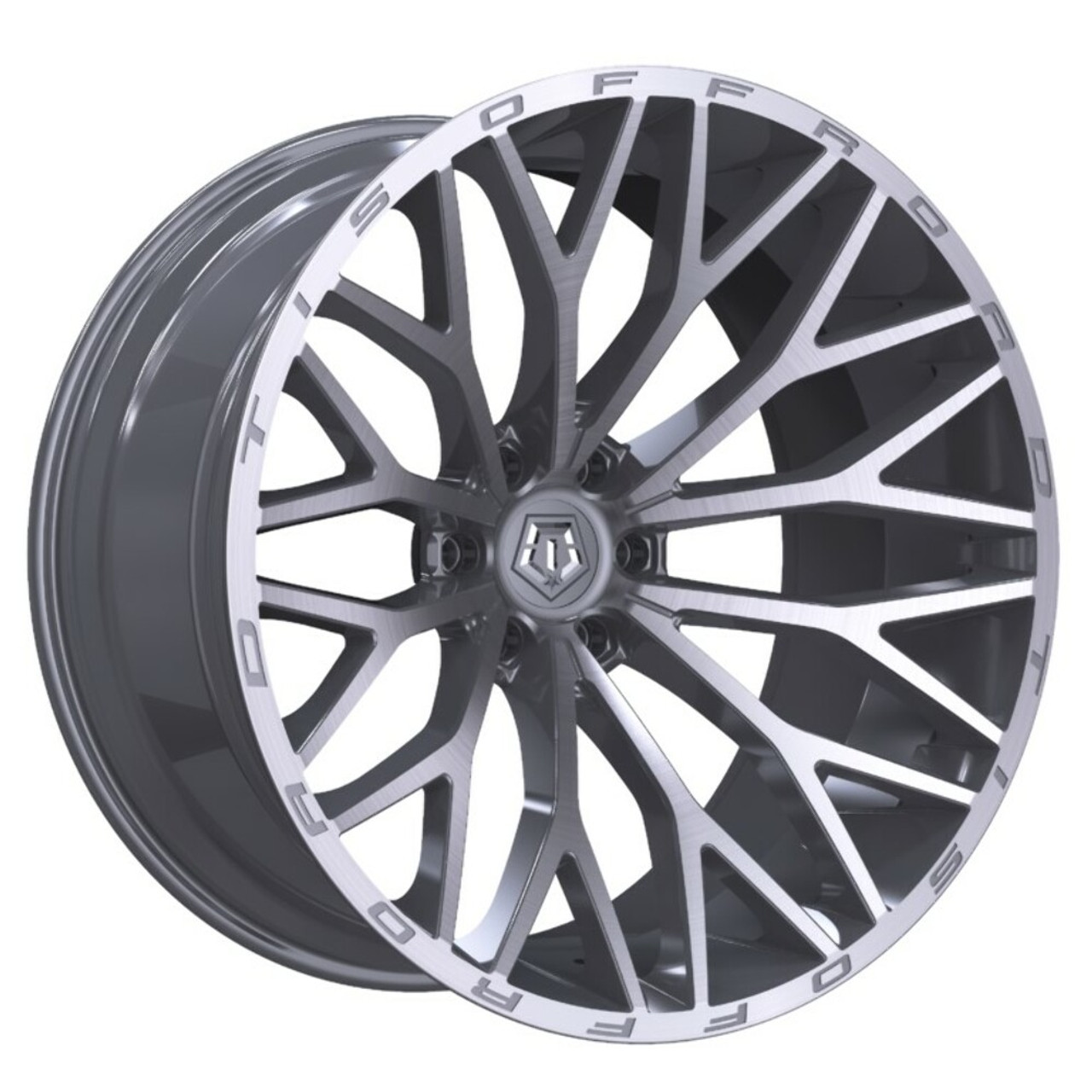 22" TIS 566BSM Brushed Silver Milled 22x10 Wheel 6x5.5 -19mm For Chevy GMC Ram