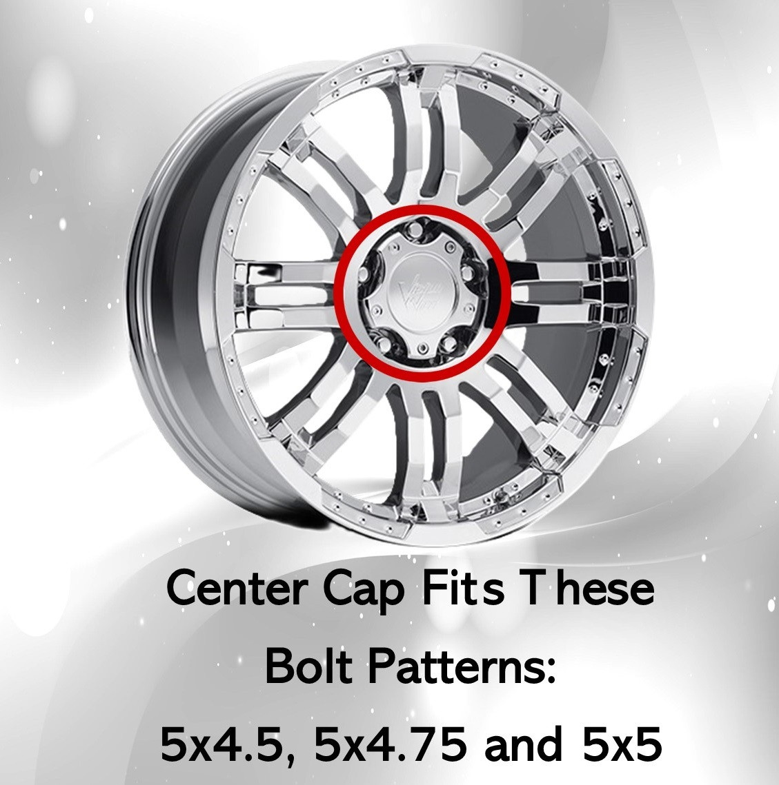 Vision Warrior 375 C375-5C65DOC Chrome Replacement Center Cap for Truck and SUV Wheels