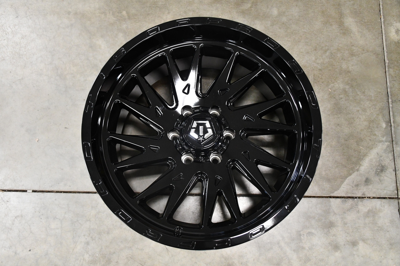 Set 4 22" TIS 547B Gloss Black 22x12 Wheels 6x135 6x5.5 -44mm Lifted Truck Rims