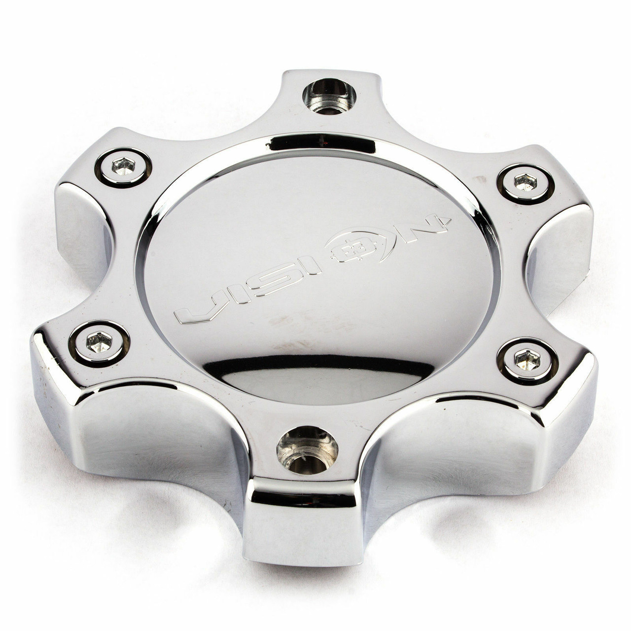 Set 4 Vision C375-6C Warrior 375 Chrome 6 Lug Short 6x135 6x5.5 Wheel Center Caps