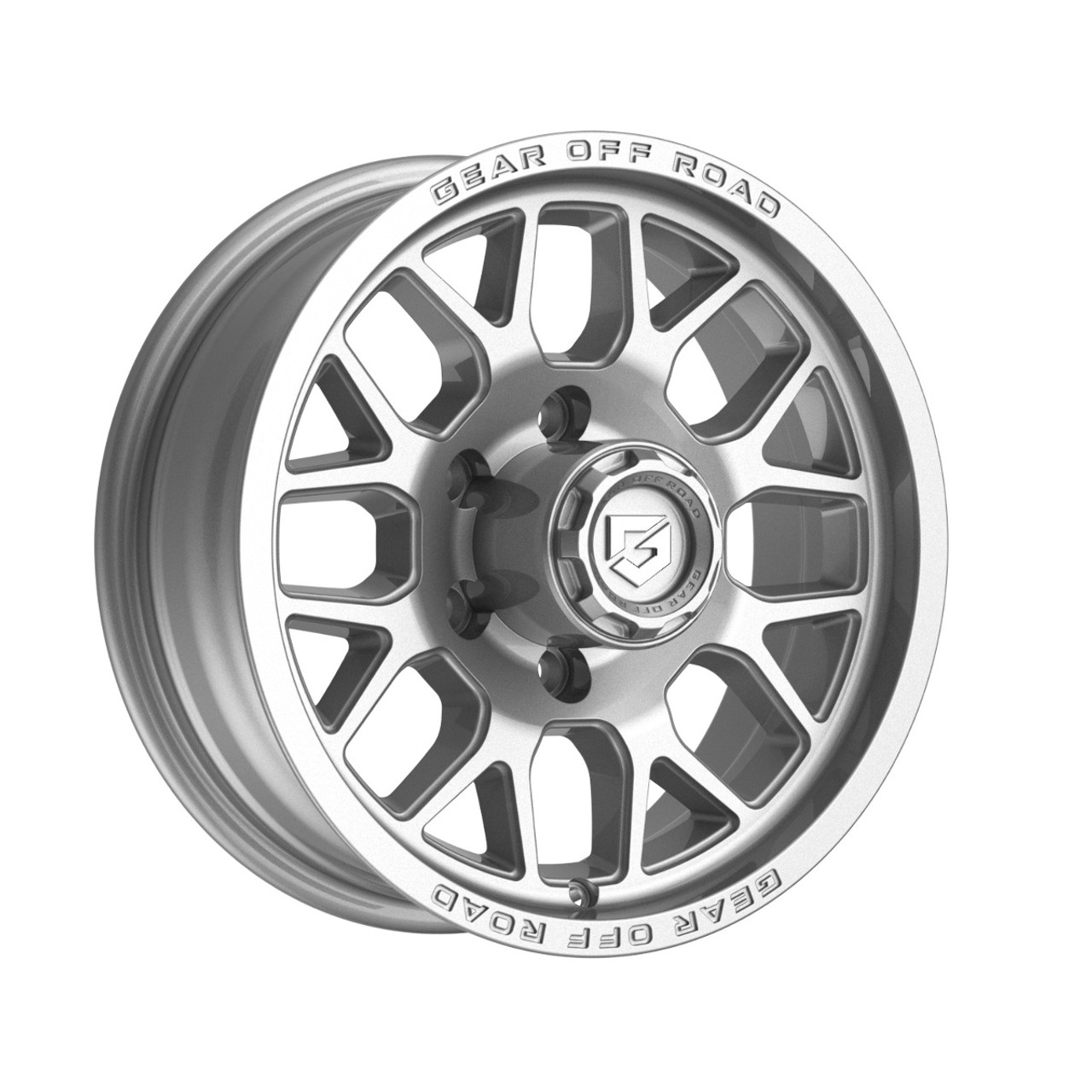 16" Gear Off Road 763S Raid Trailer Gloss Silver 16x6 Wheel 6x5.5 00mm Rim