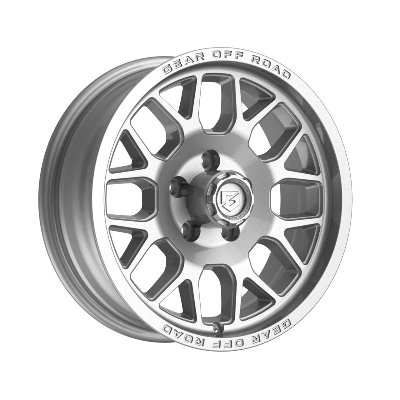 15" Gear Off Road 763S Raid Trailer Gloss Silver 15x6 Wheel 5x4.5 00mm Rim