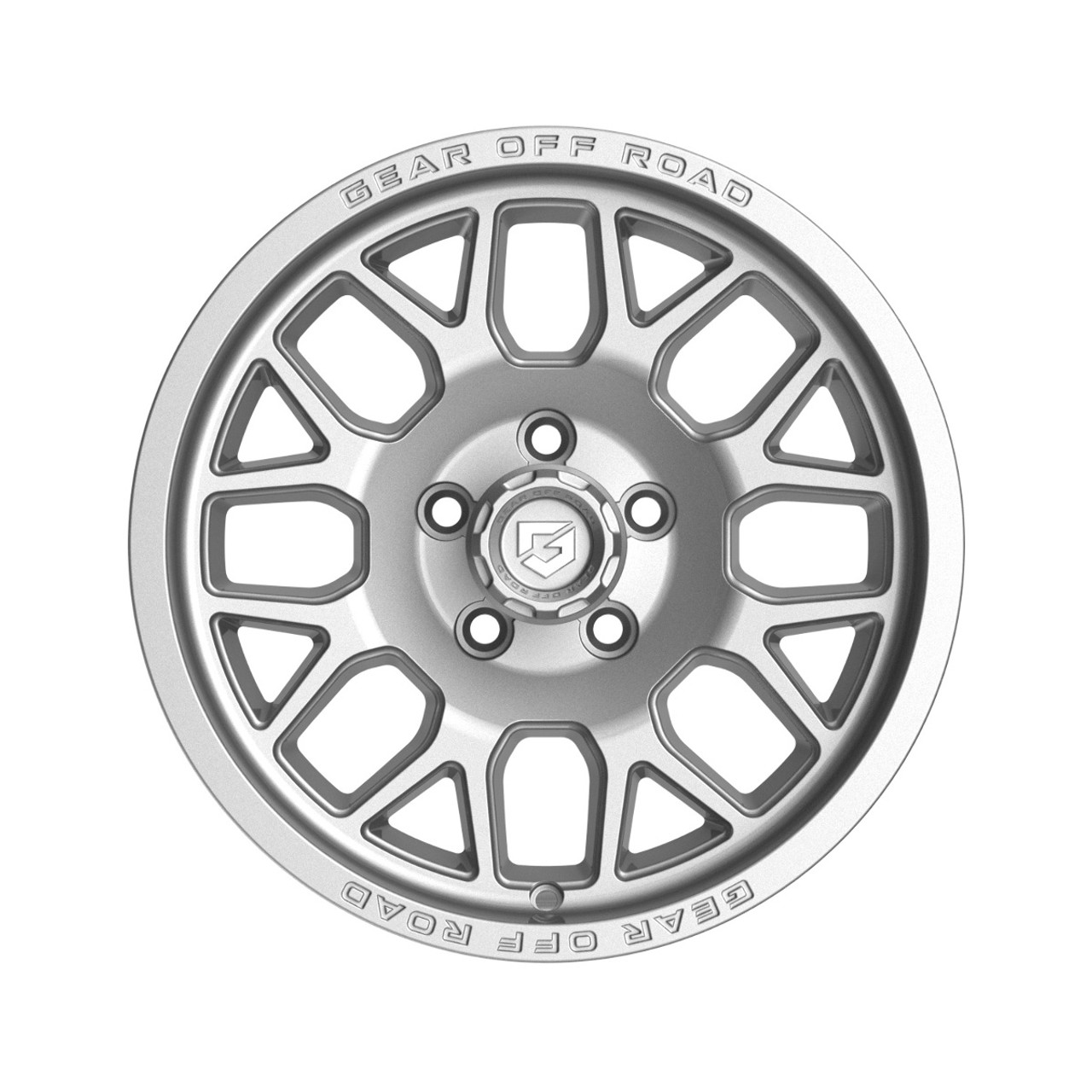 15" Gear Off Road 763S Raid Trailer Gloss Silver 15x6 Wheel 5x4.5 00mm Rim