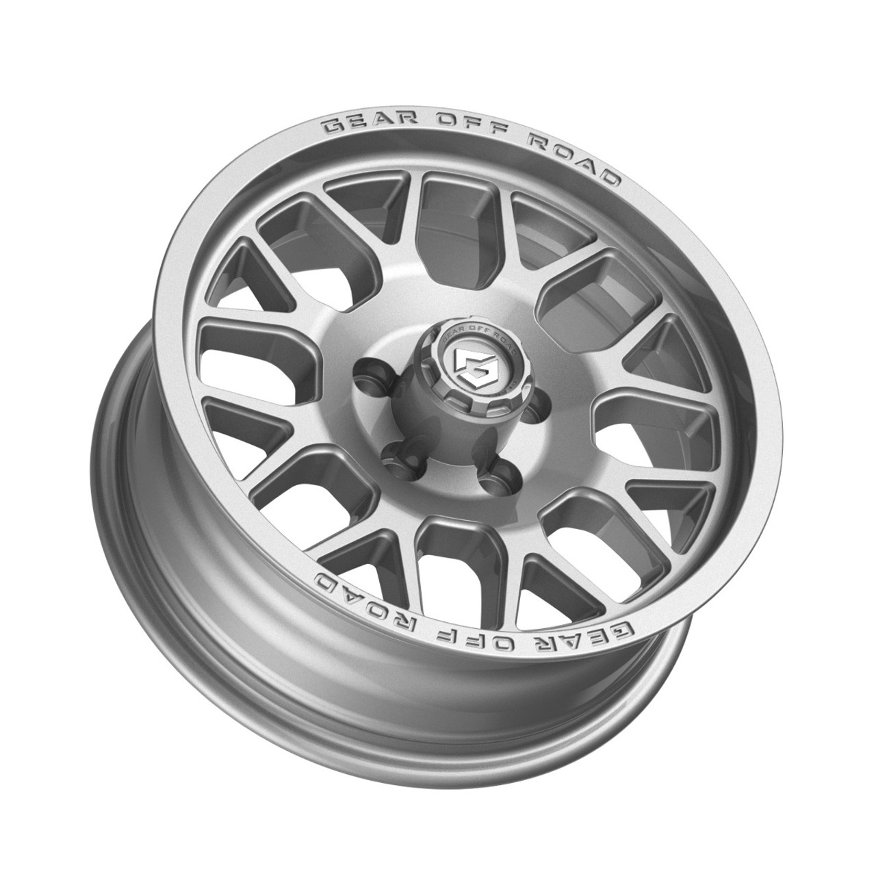 15" Gear Off Road 763S Raid Trailer Gloss Silver 15x6 Wheel 5x4.5 00mm Rim