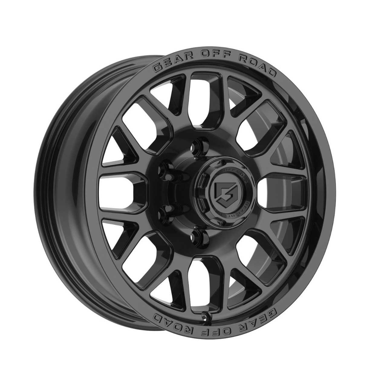 16" Gear Off Road 763B Raid Trailer Gloss Black 16x6 Wheel 6x5.5 00mm Rim