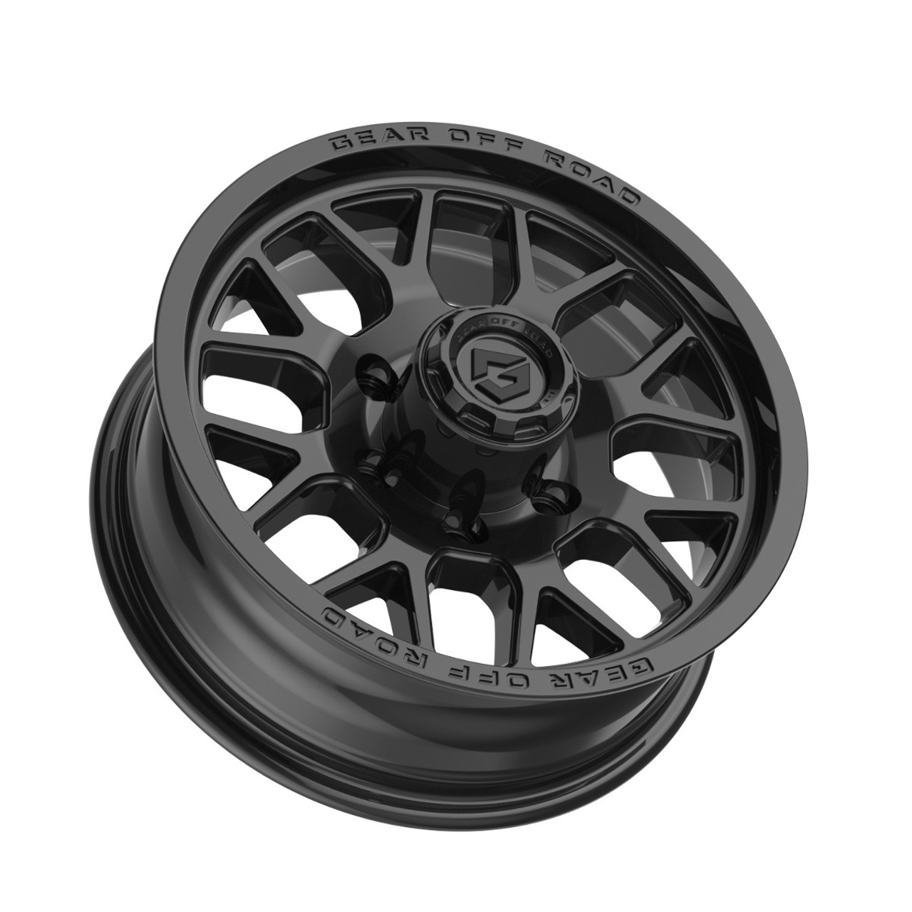 16" Gear Off Road 763B Raid Trailer Gloss Black 16x6 Wheel 6x5.5 00mm Rim