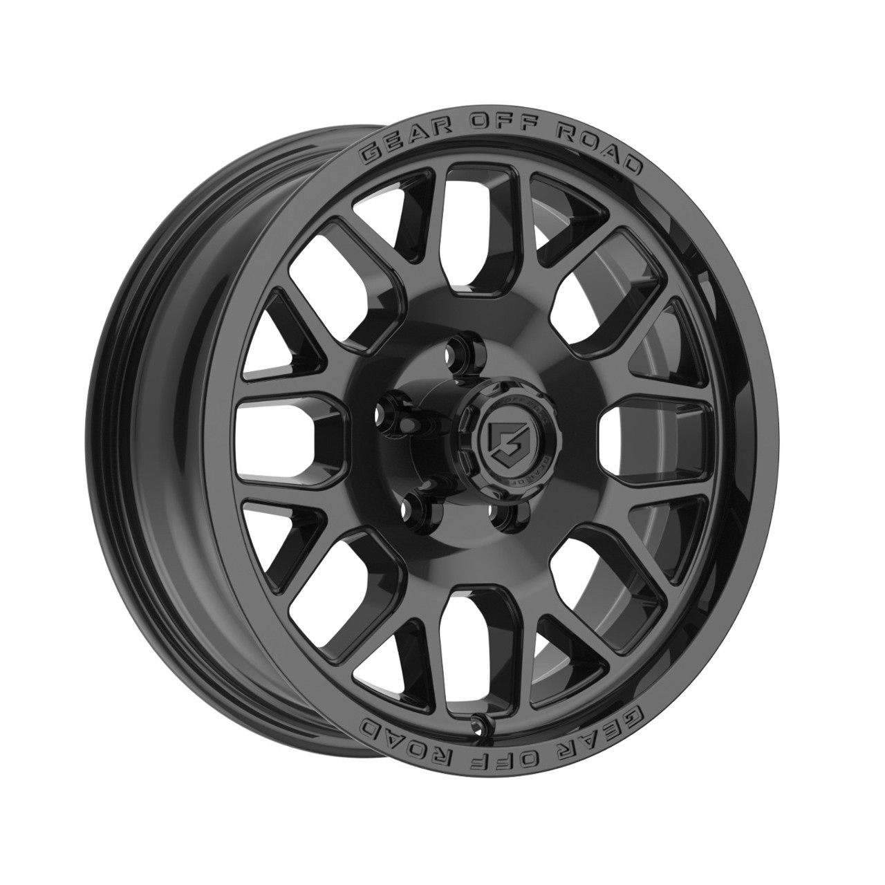 15" Gear Off Road 763B Raid Trailer Gloss Black 15x6 Wheel 5x4.5 00mm Rim