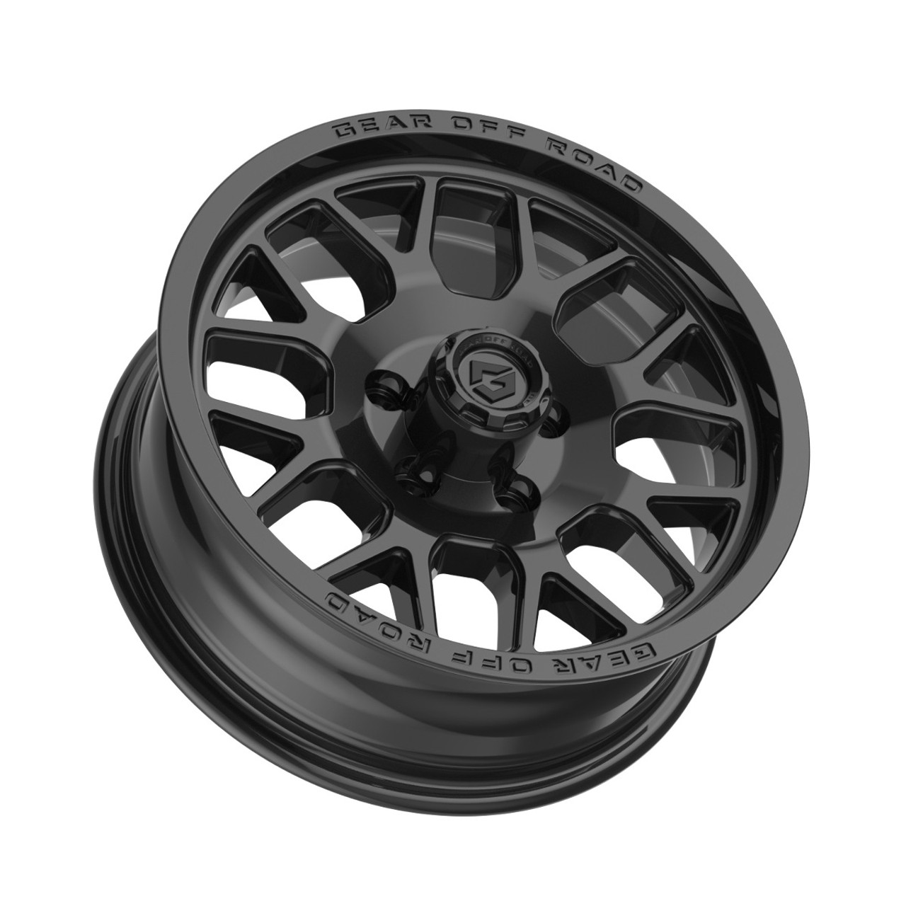 15" Gear Off Road 763B Raid Trailer Gloss Black 15x6 Wheel 5x4.5 00mm Rim