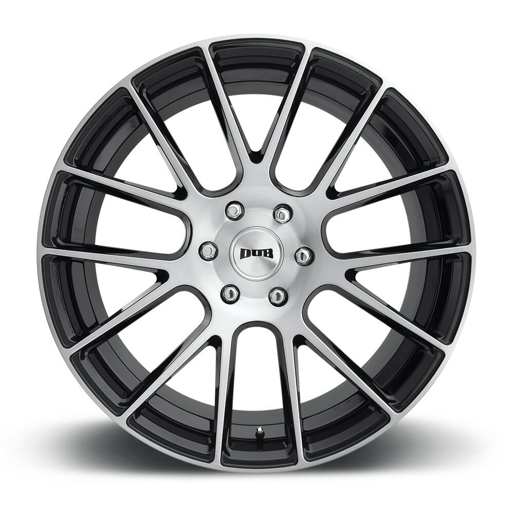 DUB 1PC S206 Luxe 22x9.5 6x5.5 Gloss Black Brushed Wheel 22" 20mm Truck Suv Rim