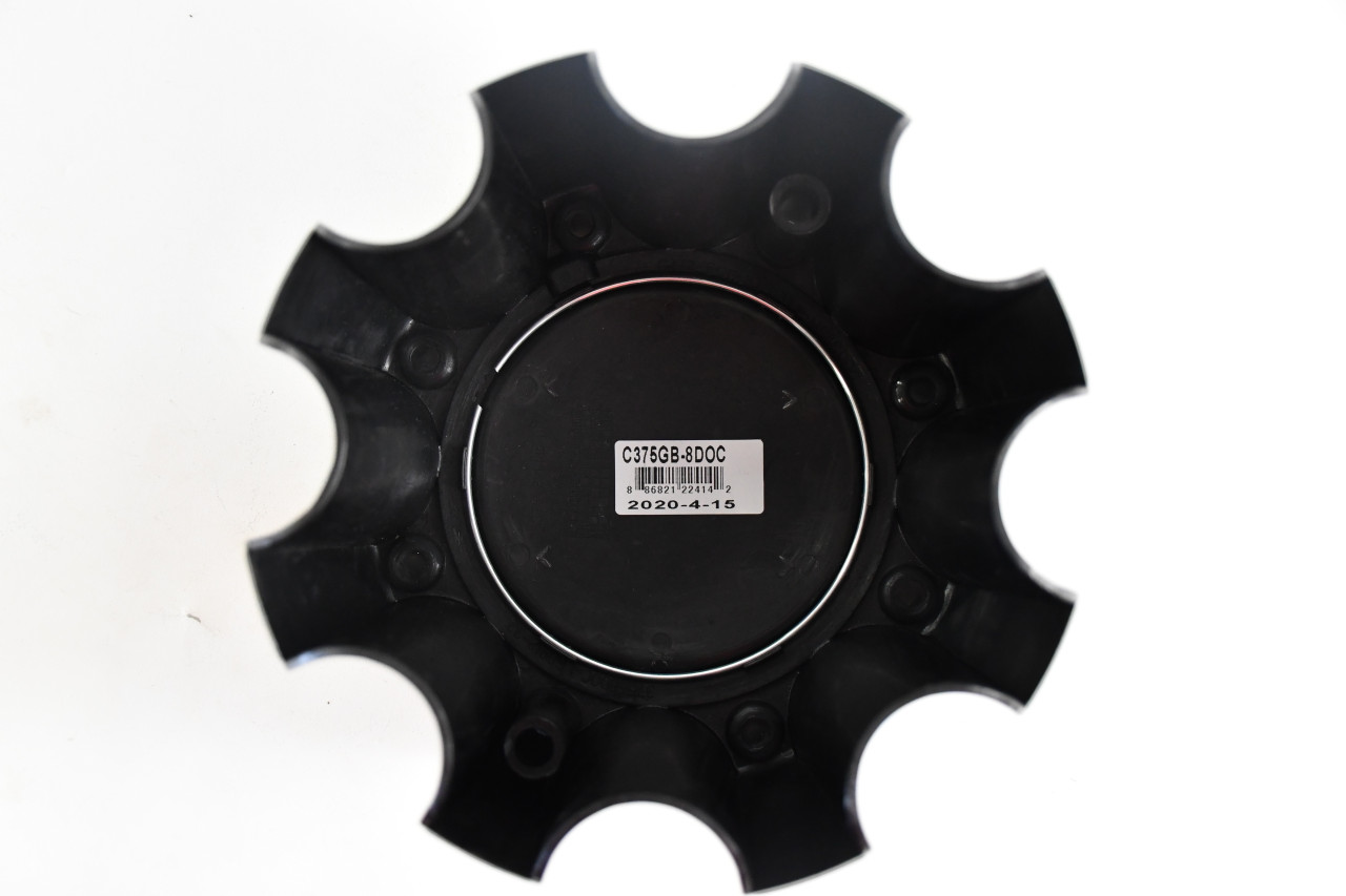 Vision Warrior 375 8 Lug Tall Gloss Black Center Cap Hub Cap C375GB-8DOC 7"
