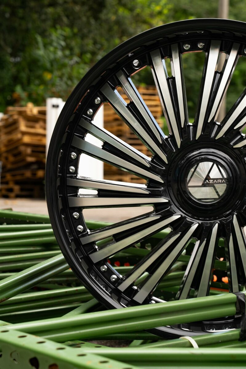 18" Azara AZX-102 Gloss Black & Machined 18x8 Wheel 5x4.5 5x120 35mm Rim