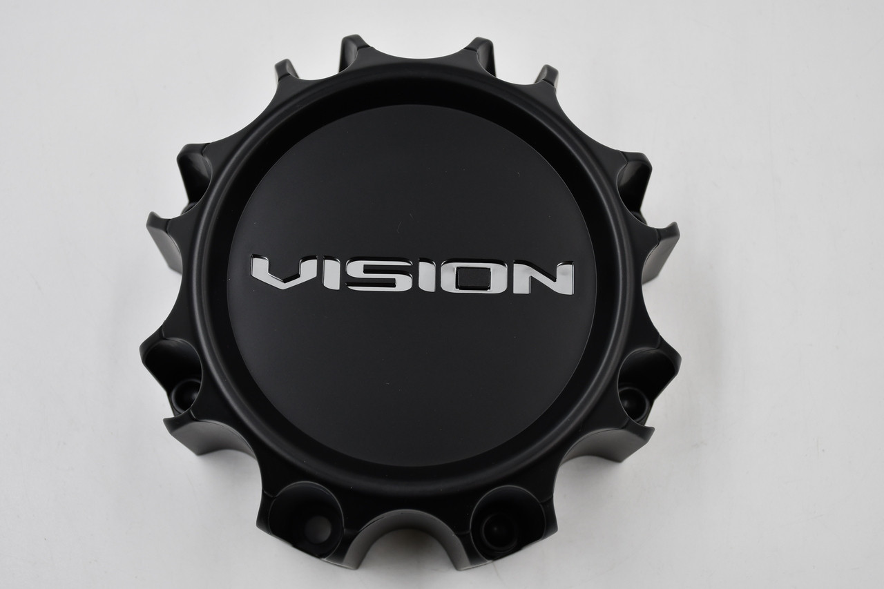 Vision 353 Turbine Wheel C353MB-8V Matte Black Center Cap Hub Cap 6.5" 8 Lug