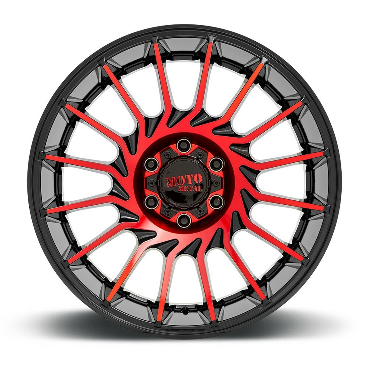 Moto Metal MO807 22x10 6x5.5 Gloss Black Machined Red Tint Wheel 22" -18mm Rim