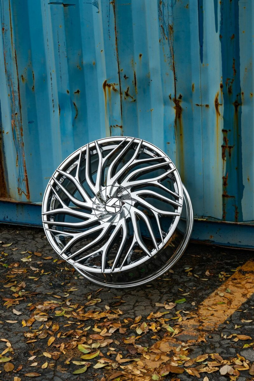 18" Azara AZA-541 Nano Chrome 18x8 Wheel 5x112 5x4.5 35mm Rim
