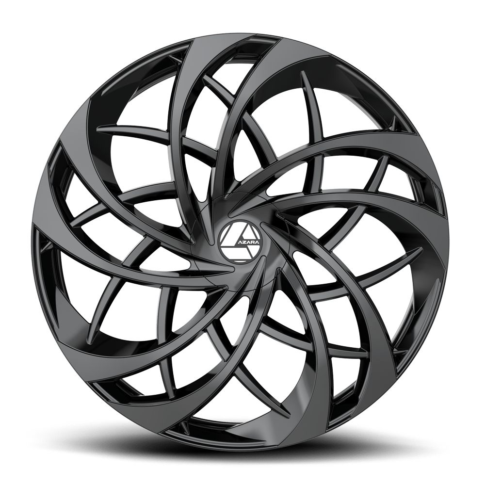 22" Azara AZA-540 Gloss Black 22x8.5 Wheel 5x4.5 5x120 38mm Rim