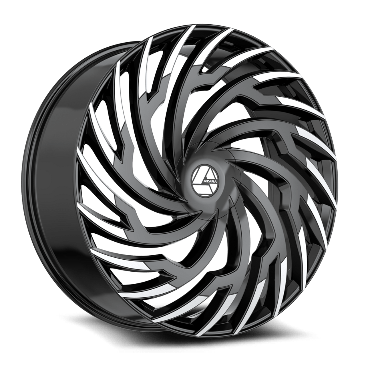 Set 4 30" Azara AZA-536 Gloss Black Machined 30x9.5 Wheels 6x135 6x5.5 22mm Rims