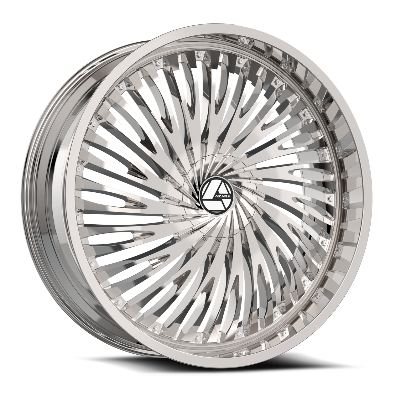 22" Azara AZA-526 Nano Chrome 22x9.5 Wheel 5x115 5x120 15mm Rim