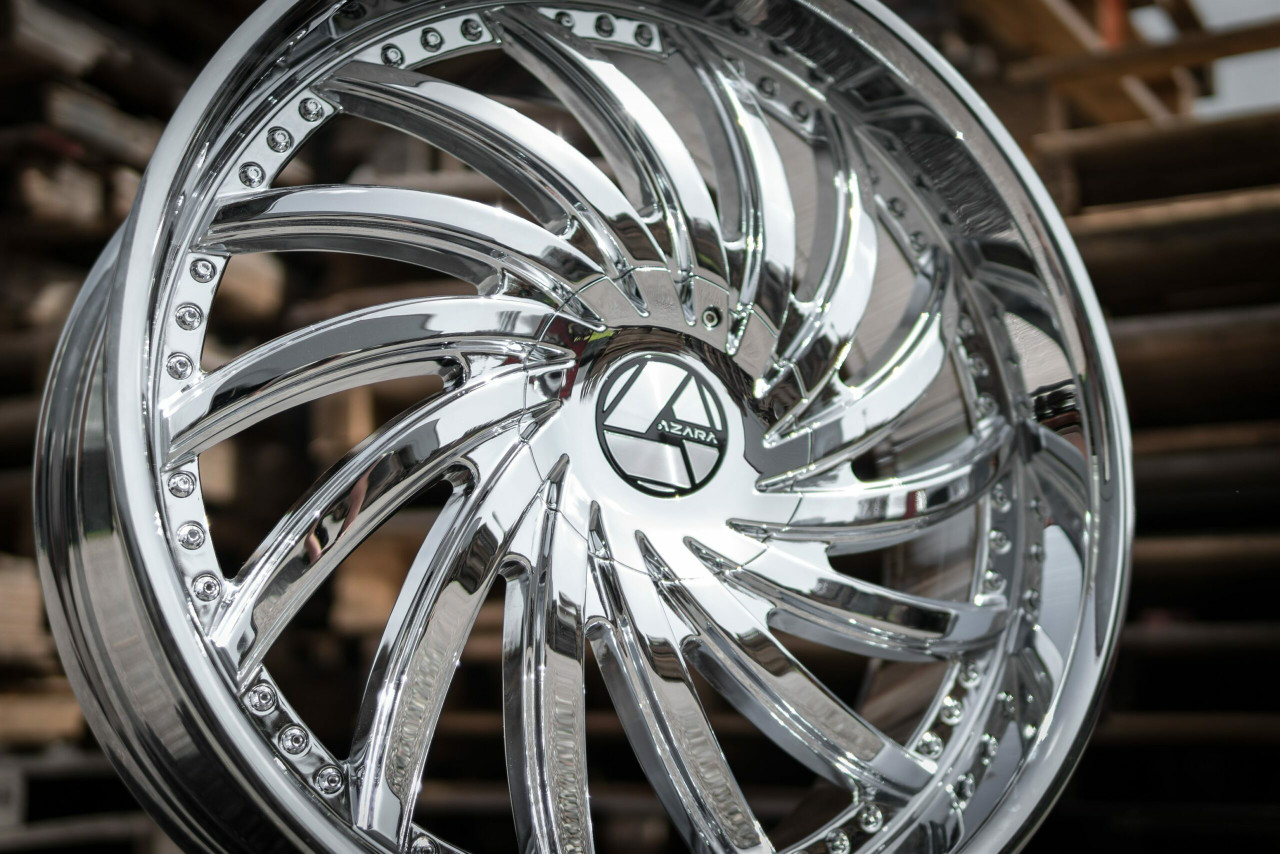 Set 4 22" Azara AZA-508 Nano Chrome 22x8.5 Wheels 5x112 5x4.5 38mm Rims