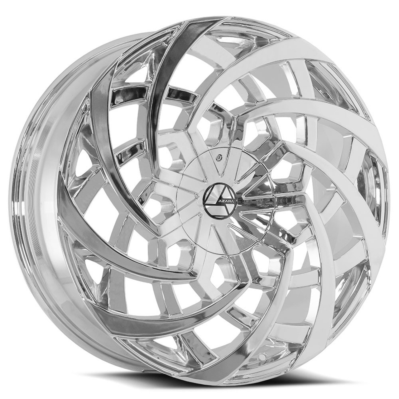 22" Azara AZA-521 Nano Chrome 22x9.5 Wheel 5x115 5x120 15mm Rim