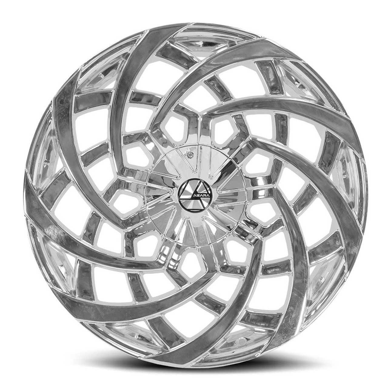 22" Azara AZA-521 Nano Chrome 22x9.5 Wheel 5x115 5x120 15mm Rim