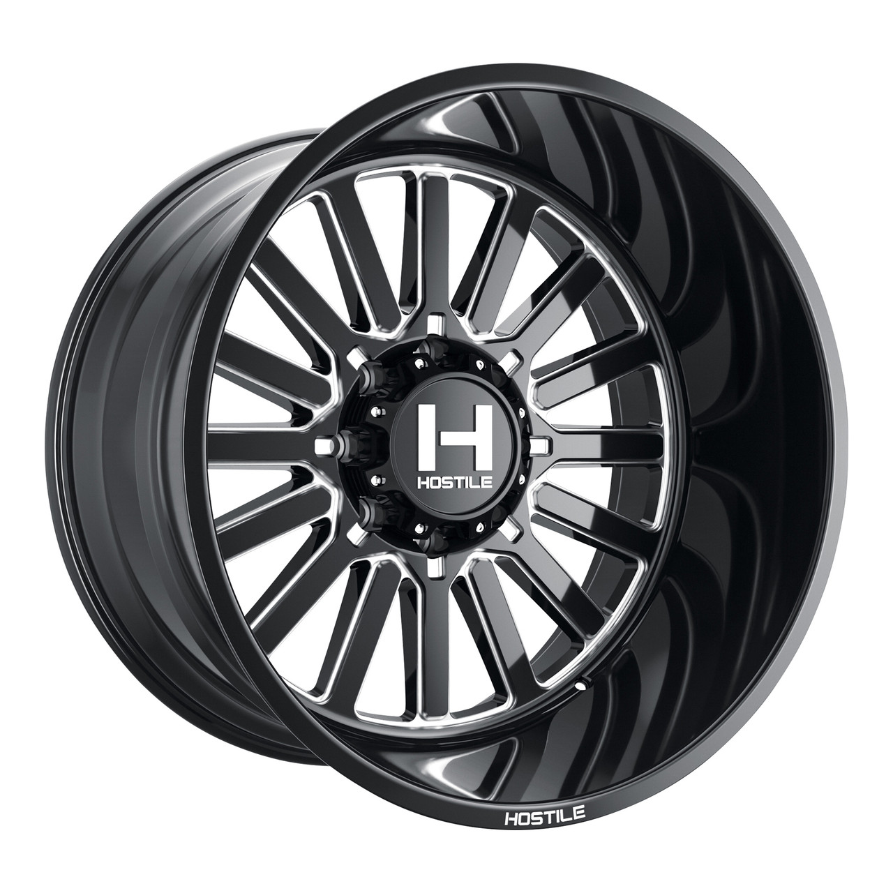 20" Hostile H127 Titan Blade Cut 20x10 Wheel 8x170 -19mm For Ford F250 F350 Rim