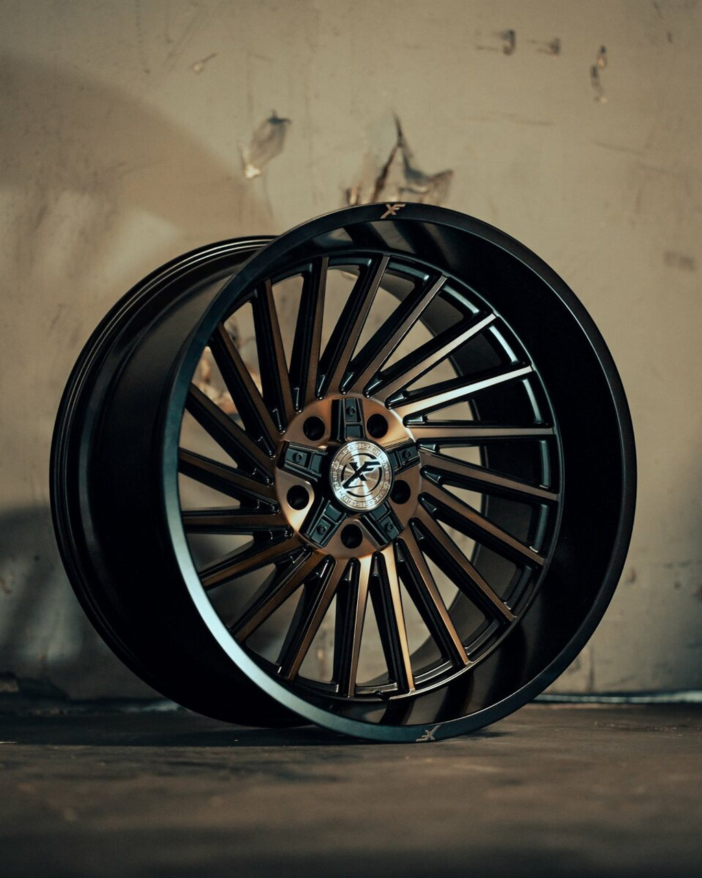 Set 4 22" XF Off-Road XF-239 Black Bronze Machined 22x12 Wheel 8x170 8x180 -44mm