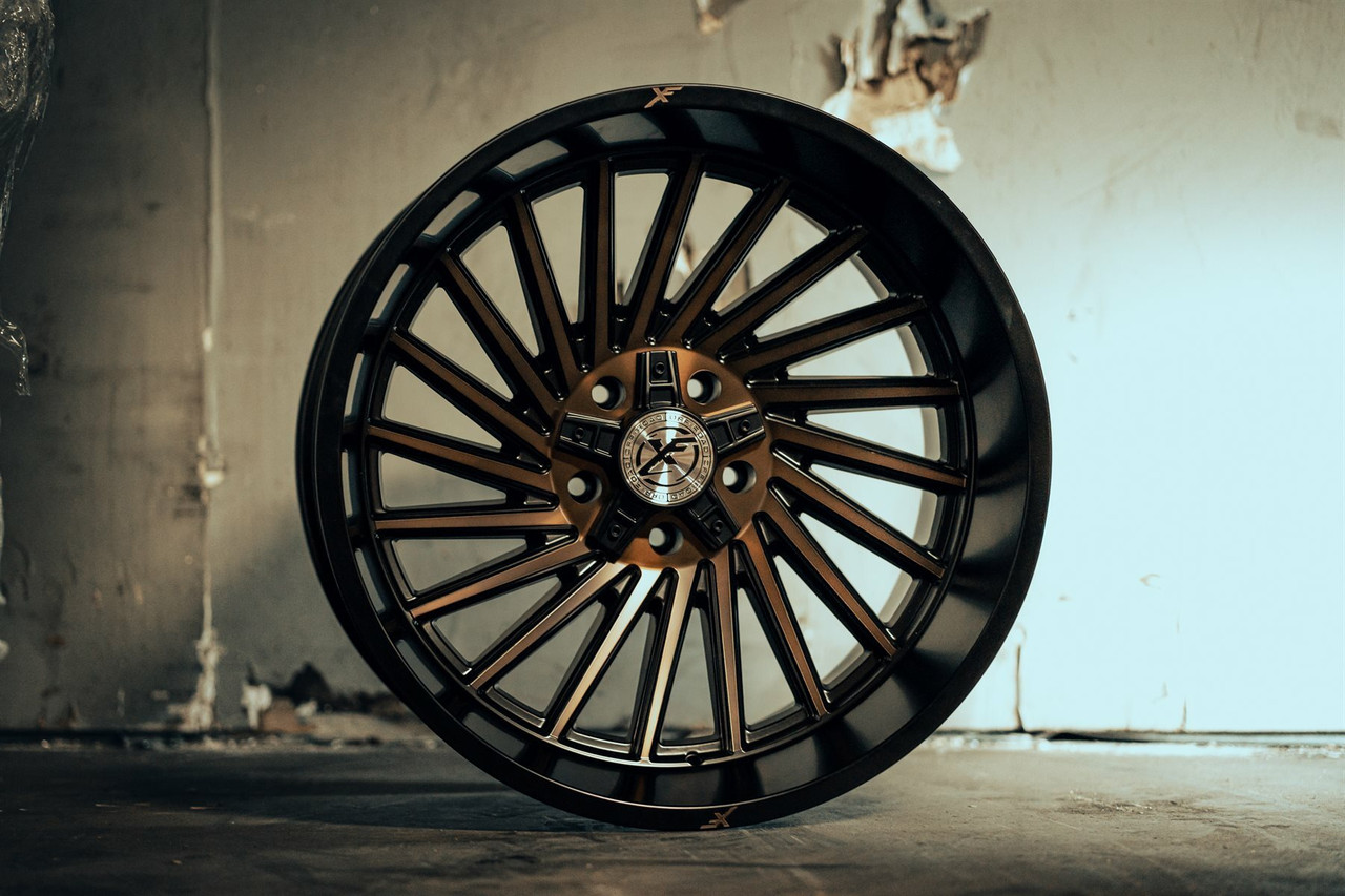 22" XF Off-Road XF-239 Satin Black Bronze Machined 22x12 Wheel 8x170 8x180 -44mm