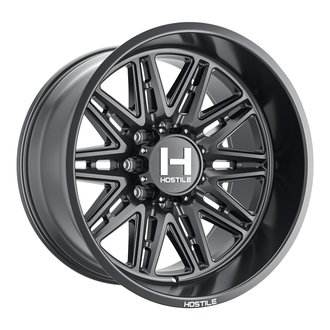 Set 4 22" Hostile H126 Maniac Asphalt 22x12 Wheels 8x170 -44mm Lifted Truck Rims