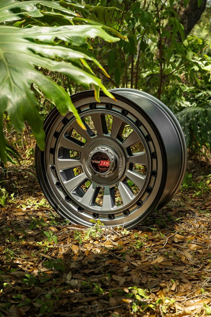 Set 4 17" Vortek Radar VRD-702 Matte GunMetal 17x9 Wheels 5x5 5x5.5 0mm Rims