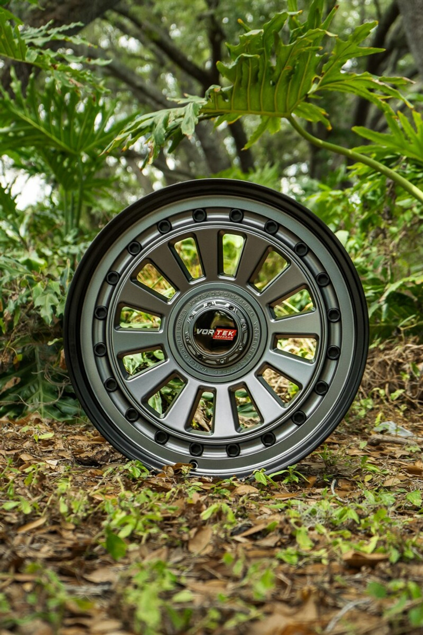 Set 4 17" Vortek Radar VRD-702 Matte GunMetal 17x9 Wheels 5x5 5x5.5 0mm Rims