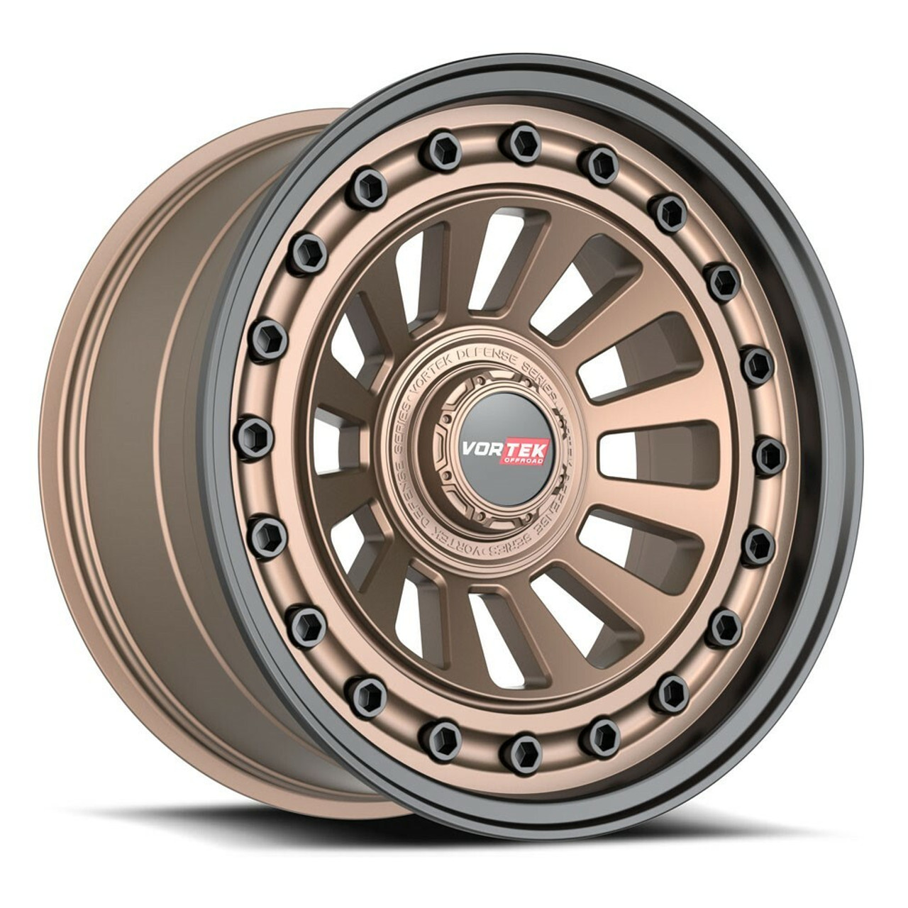18" Vortek Radar VRD-702 Bronze w/ Black Bolts 18x9 Wheel 6x135 6x5.5 -12mm Rim