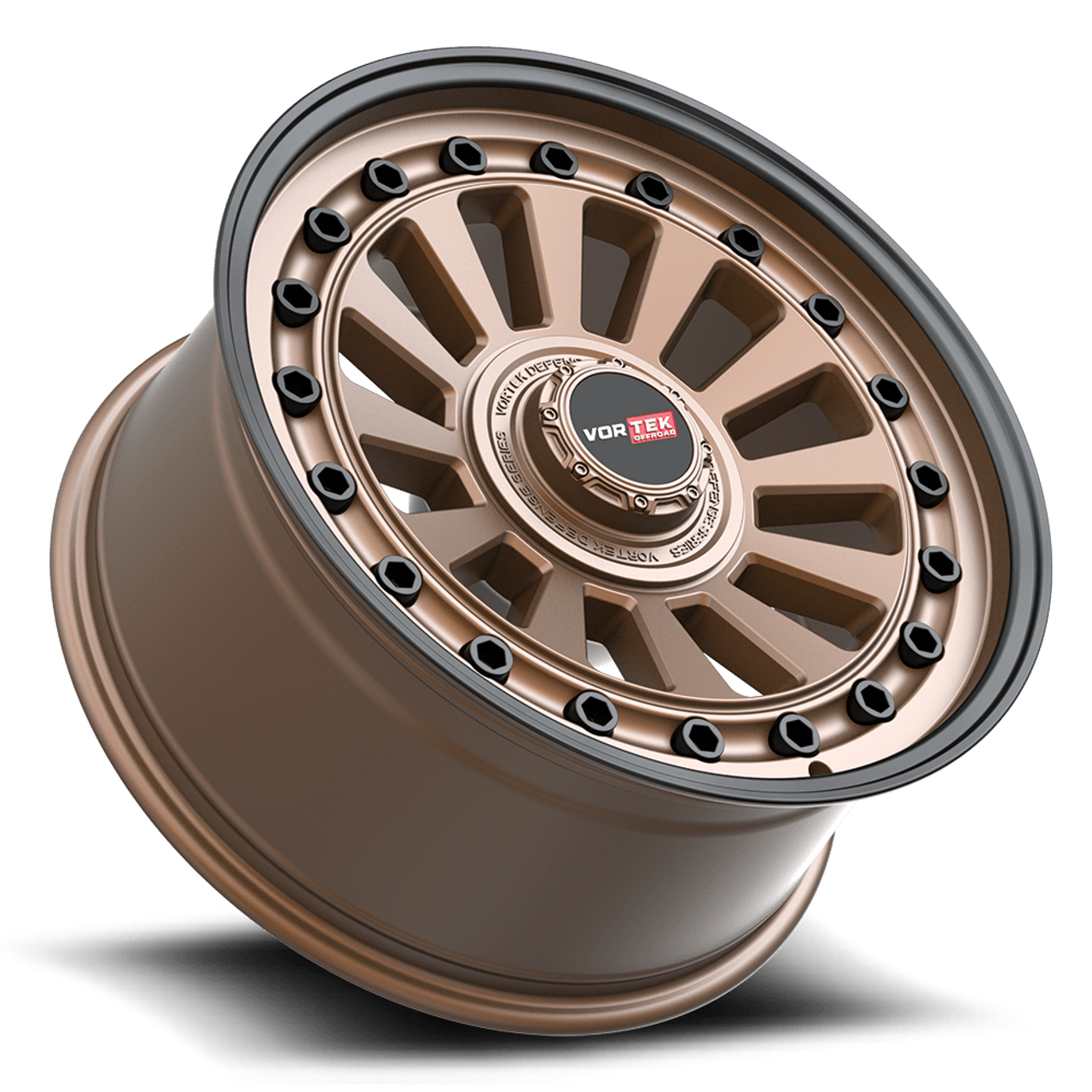 18" Vortek Radar VRD-702 Bronze w/ Black Bolts 18x9 Wheel 6x135 6x5.5 -12mm Rim