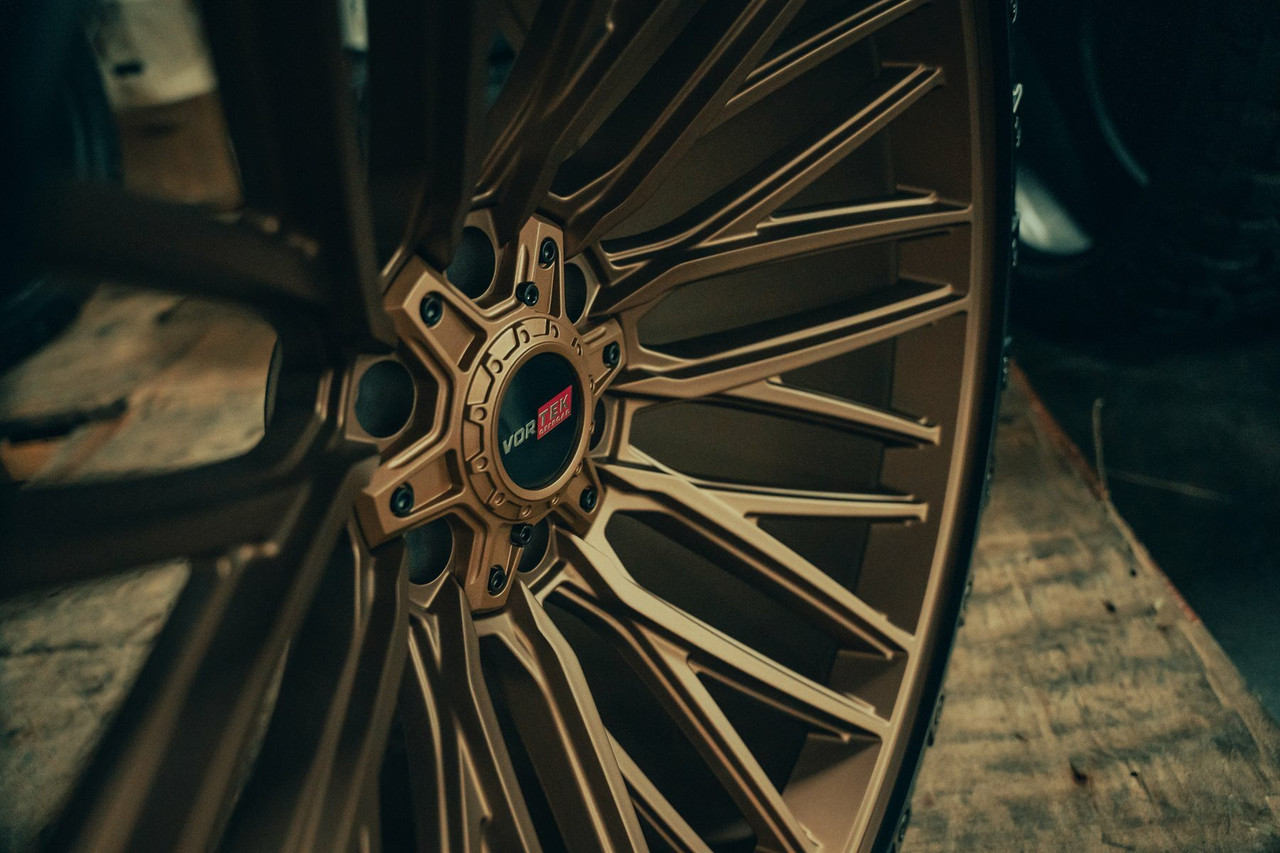 20" Vortek Apollo VRT-608 Bronze w/ Black Bead Ring 20x12 Wheel 6x135 6x5.5 -44mm