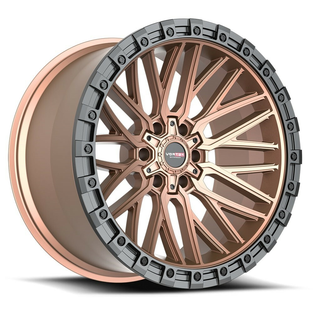 20" Vortek Apollo VRT-608 Bronze w Black Bead Ring 20x10 Wheel 6x135 6x5.5 -12mm
