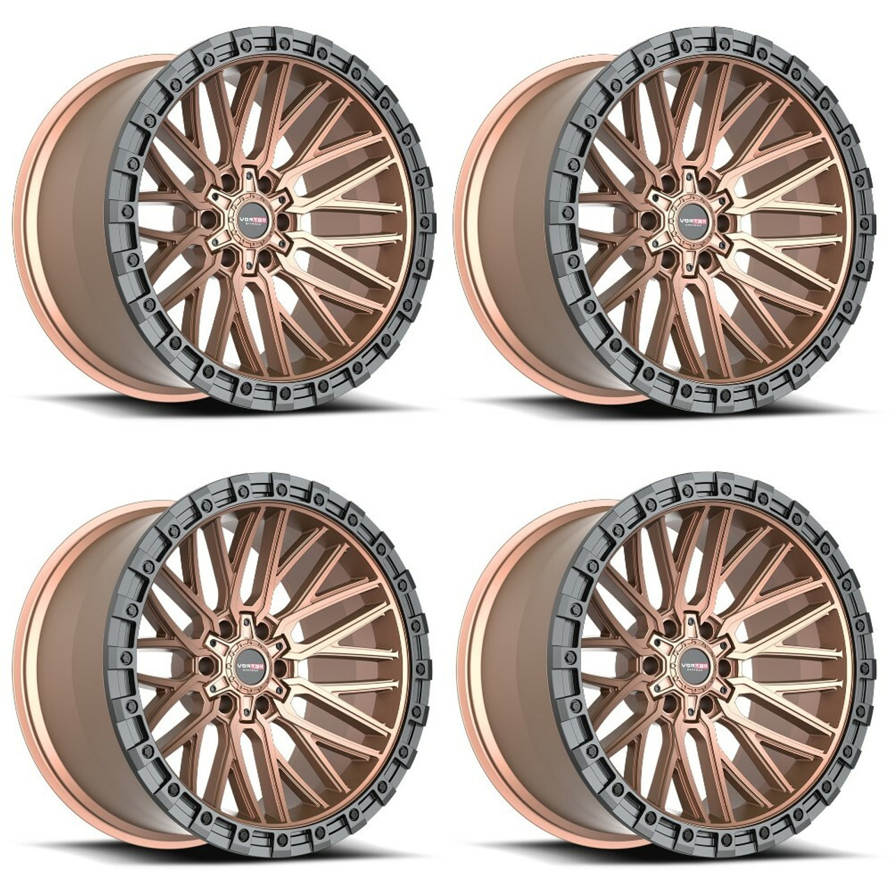 Set 4 20" Vortek Apollo VRT-608 Matte Bronze 20x10 Wheels 6x135 6x5.5 -12mm Rims