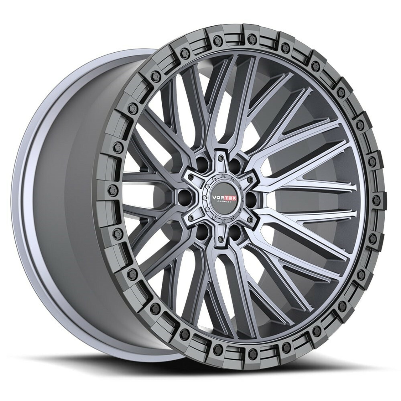 20" Vortek Apollo VRT-608 Matte Titanium 20x10 Wheel 6x135 6x5.5 -12mm Rim