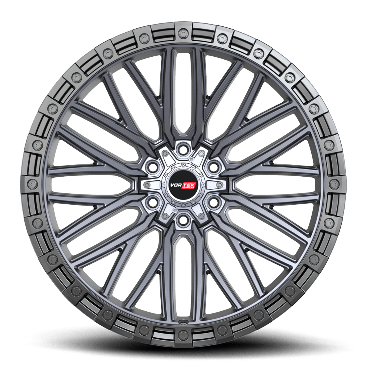 Set 4 20" Vortek Apollo VRT-608 Matte Titanium 20x10 Wheels 5x5 5x5.5 -24mm Rims