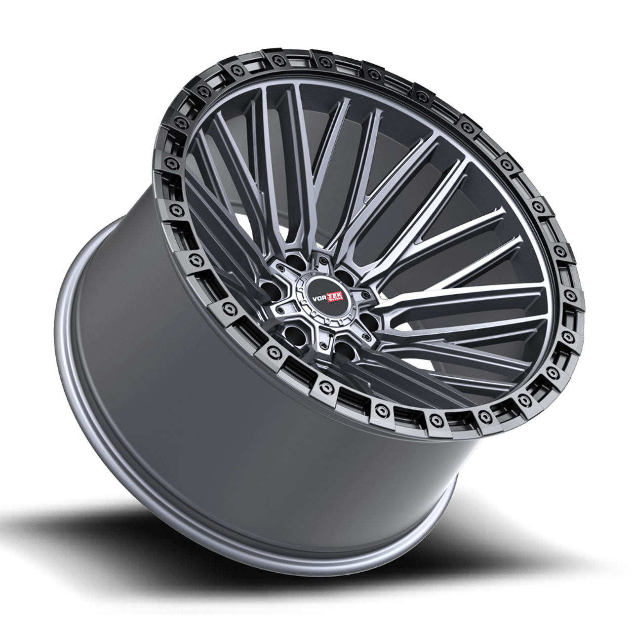 Set 4 17" Vortek Apollo VRT-608 Matte Titanium 17x9 Wheels 6x135 6x5.5 0mm Rims